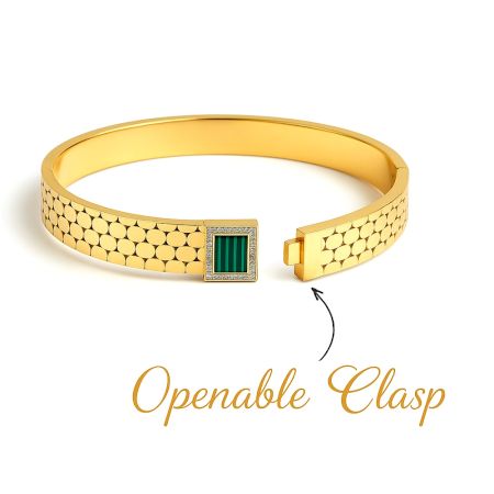 18K Gold Plated Emerald Green Zirconia Kada